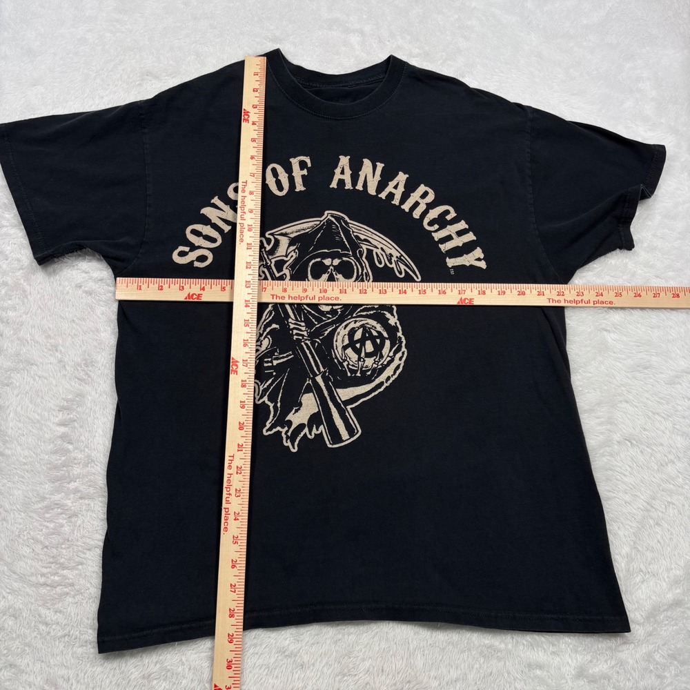 Sons of Anarchy T-Shirt Men‎ XL (FIT M) Black Grim Reaper Biker Goth Tee SAMCRO - Picture 6 of 9